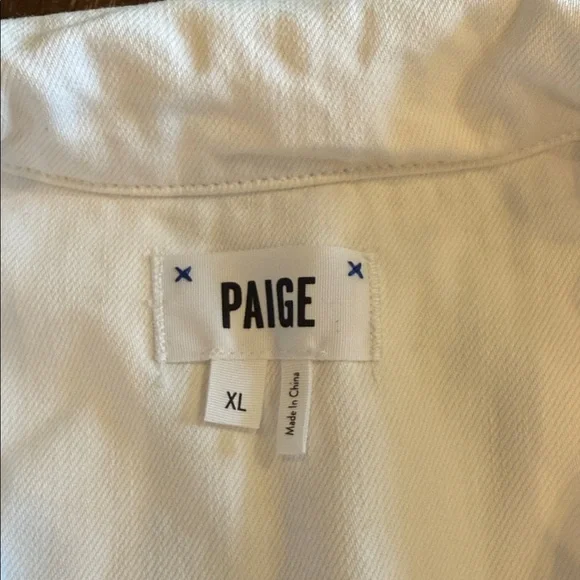 Paige Women’s White Soft Denim Jean Jacket Size XL - Picture 2 of 4